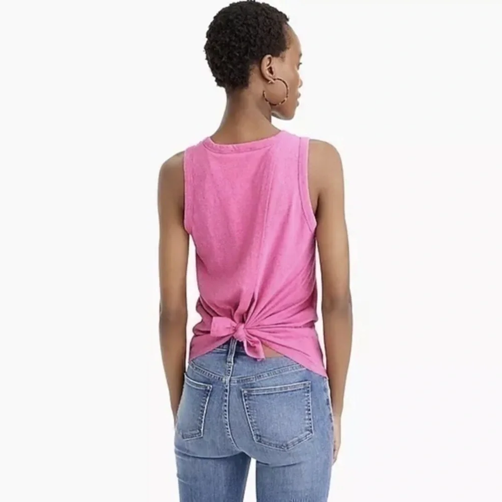 J.CREW WOMEN'S HEATHER PINK SLEEVELESS SOFT TIE-BACK TANK TOP Sz XS